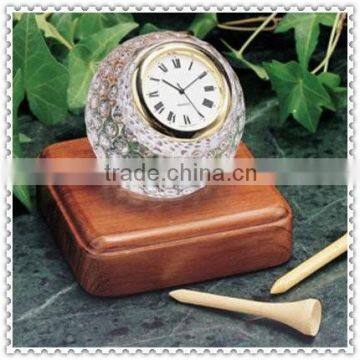 Fancy Golf Ball Crystal Clock For Sports Gifts