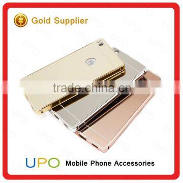 [UPO] Luxury Aluminum 24k Gold Metal Bumper Ultra-thin Mirror Cover For Huawei Honor 7 4C P8 Lite Mirror Case photo-5