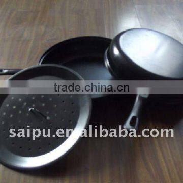 carbon steel double fry pan