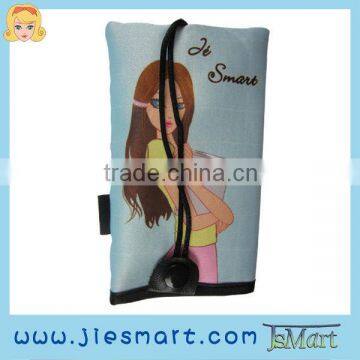 JSMART microfiber sublimation printing photo bag key case pocket bag