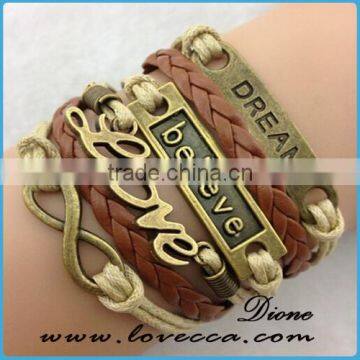 Men Personalized Anchor Braided Thin Leather bracelet ,Braided Leather bracelet,Anchor Braided Leather