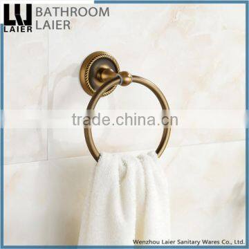 Customized Bathroom Designs Zinc Alloy Antique Bronze Finishing Bathroom Accessories Wall Mounted Towel Ring photo-2