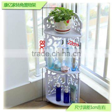 wood plastic composite Carving Bathroom Corner Shelf