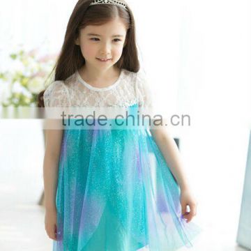 Hot sale Frozen party child skirt, blue color cosplay costume, girl skirt