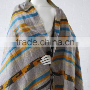 High Quality Beautiful Colour Combinations Large Wool Wrap Aztec Scarf