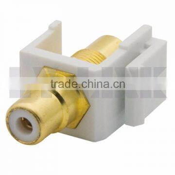 Keystone RCA AV Connector With White Inner Color