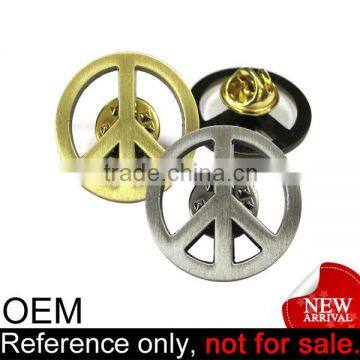 custom antique zinc alloy gold plating world peace symbol lapel pin