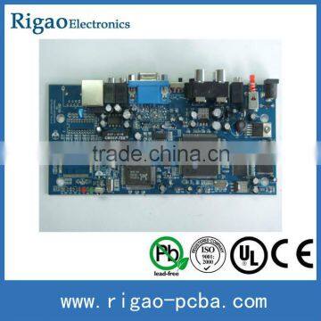 Blue usb circuit board with components