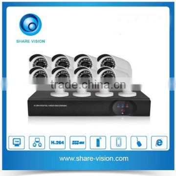 wholesale h.264 8ch realtime ahd dvr kit with 720p hd outdoor ahd bullet camera