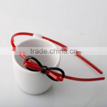 Handmade Bow Tie Hair Ornament for Girls Cheap Plastic Custom Headband Thin Hair Band With Teeth photo-5