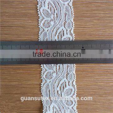 White Nylon Elastic Trimming Lace Fabric For Borders Decorations photo-2