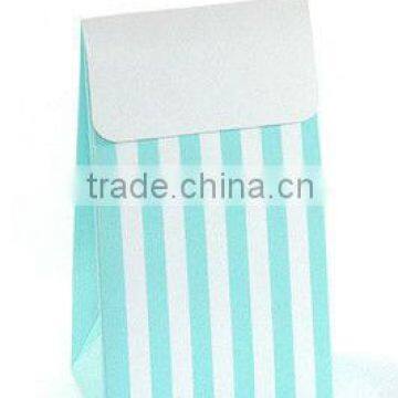 Party Styling Accessories Party Bags and Boxes White and Blue Stripes Party Treat Boxes Paper 12pk