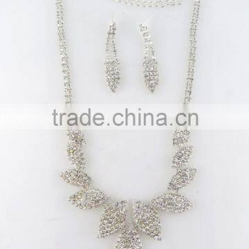 2015 wholesale fashion multi leaf wedding necklace set