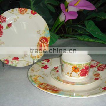 rose design melamine dinner set