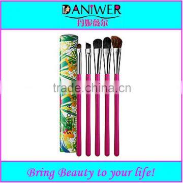 Popular 5pcs cup holder makeup brush set ,Private late available