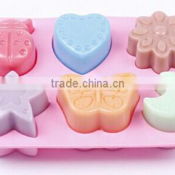 flower heart ladybug moon butterfly star Shape handmade 3d Silicone soap molds