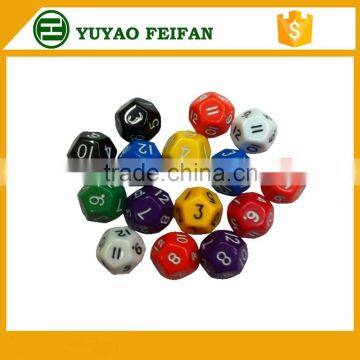 colorful customized 12 sides game use dice acrylic poker game dice