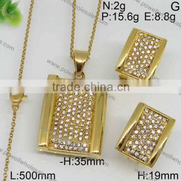 Hot Deisgns Wholesale American Diamond Jewelry Gold Plated Jewelry Set photo-3