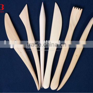 6 pieces wooden pottery tool set wooden clay tool set