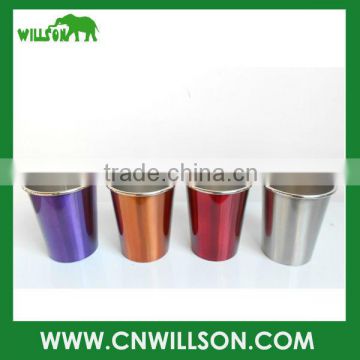 Single wall stainless steel drinking cup