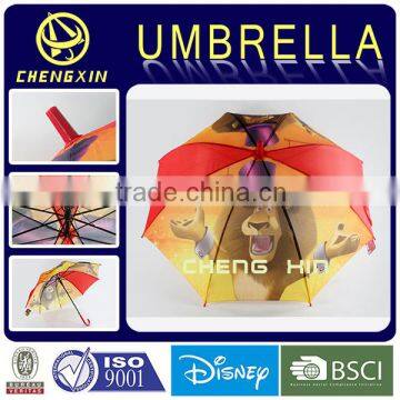 Hot sale cartoon printing straight kids rain umbrella