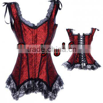 Hot Selling RED Peasant Burlesque Fashion Corsets