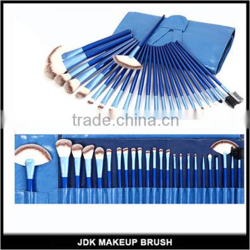 24 pcs cosmetic brush kit foundation brush set blue golden makeup brushes blue pu bag