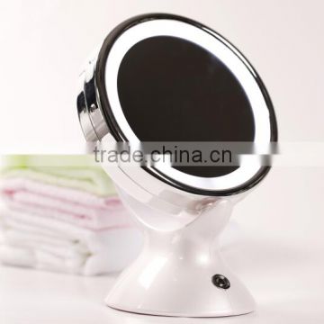 5 times magnifying Two-side Usage LED lighted Standup makeup mirrors