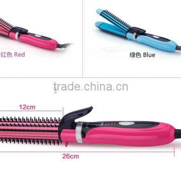 2 in 1 Hair Straightener Brush Electric Lcd Straightening Rolling Hair Comb Best Hair Straightener Brush and Curler photo-3