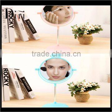 Double Dual Side Rotating Cosmetic Desk Stand Mirror for Women