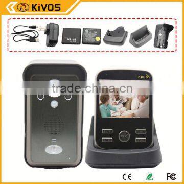 2.4Ghz 300meter kivos kdb300 video door phone with record With Pir Auto-detection Recording