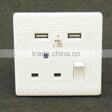 Wholesale wall mounted socket with dual usb ports