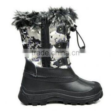 Camo Insulated Fur Winter Boots