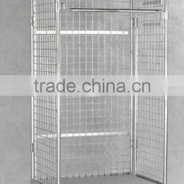 Moveable 3-side galvanized roll container/roll cage/hand trolley