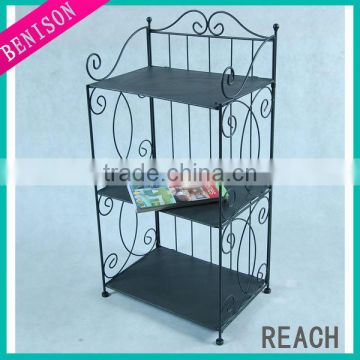 Iron Wire Book Shelf Newspaper Stand Elegent Decoration For Study