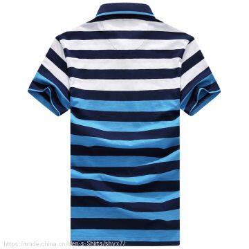 Yixigeluo New Men's Summer Men's Short Sleeved POLO Shirt Business Tide Version of Men's Polo Shirt Striped T-shirt photo-2