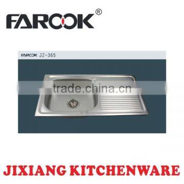 Export Indonesia 80x43cm stainless steel kitchen sink with drain board