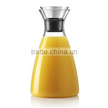 Glass Drip-free Carafe With Stainless Steel Silicone Flip-top Lid, Hot and Cold Water Pitcher, Tea/Coffee Maker photo-2