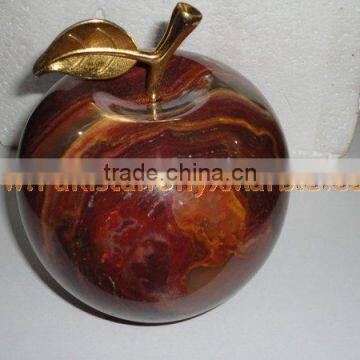 Best Salling PAKISTANI SUPPLIER NICE & SHINE ONYX APPLE WITH BRASS LEAF HANDICRAFTS photo-2