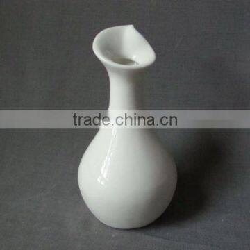 Japanese Mini Ceramic Paiting Vase Colored White Stoneware Bud Vase photo-3