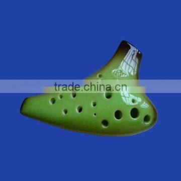 nice glazed ceramic 16 hole ocarina flute