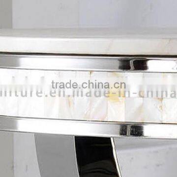 Hot Design Modern Stainless Steel Hotel Table With Marble Hotel Console Table Set photo-5