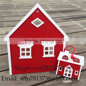 Christmas Decoration Red Christmas Village House With Window Snow House With Hanging Rope Arcades Hotel Scene Arrangement