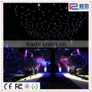 Soft white black curtain stage decoration wedding rgb led star cloth for party