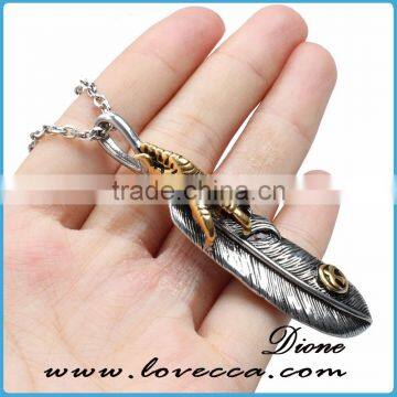 2017 Guangzhou Factory Manufacture Jewelry Pendants Charms Titanium Feather Pendant photo-5