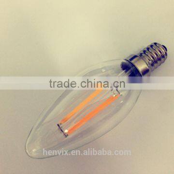 transparent small led candle light, e14 led candle bulb