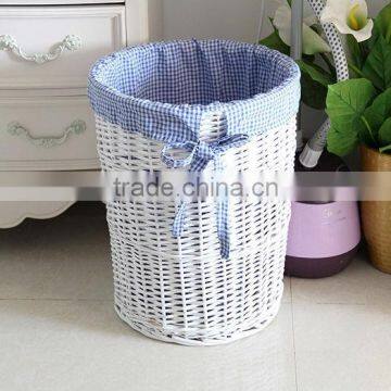 White Wicker Laundry Basket Cabinet photo-4