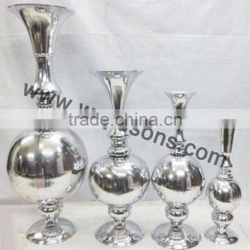 Copper Polished Hammered Vase , Hexagonal Hammered Metal Vase , Metal Flower Vase photo-6