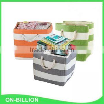 Household square foldable paper cloth magazine storage basket