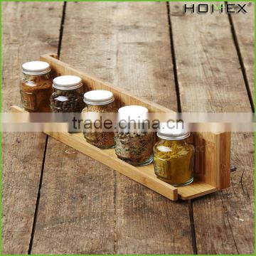 Bamboo Spice Rack Kitchen Spice Jar Rack Homex-BSCI Factory